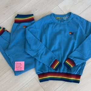Aviator Nation Blue Set with Rainbow Accents NWT S/XS